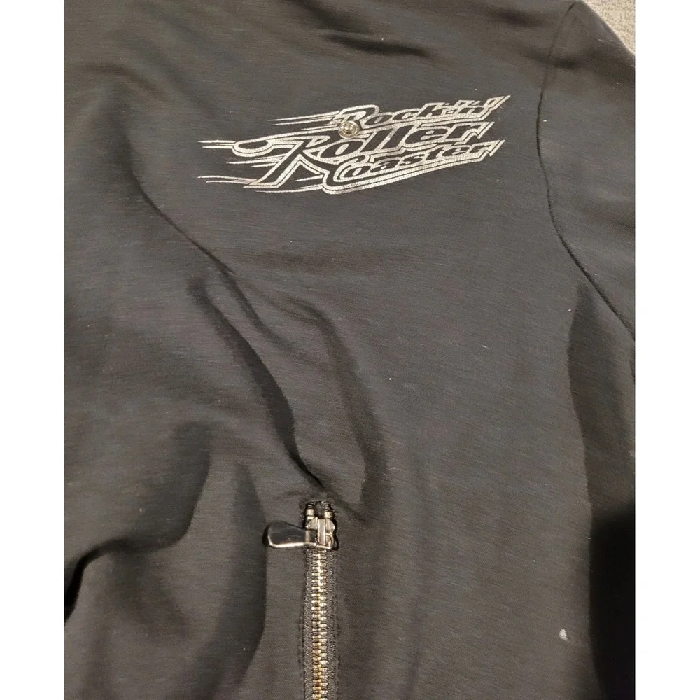 Disney Parks Rock 'n' Roller Coaster Black Moto Jacket Studded XXL